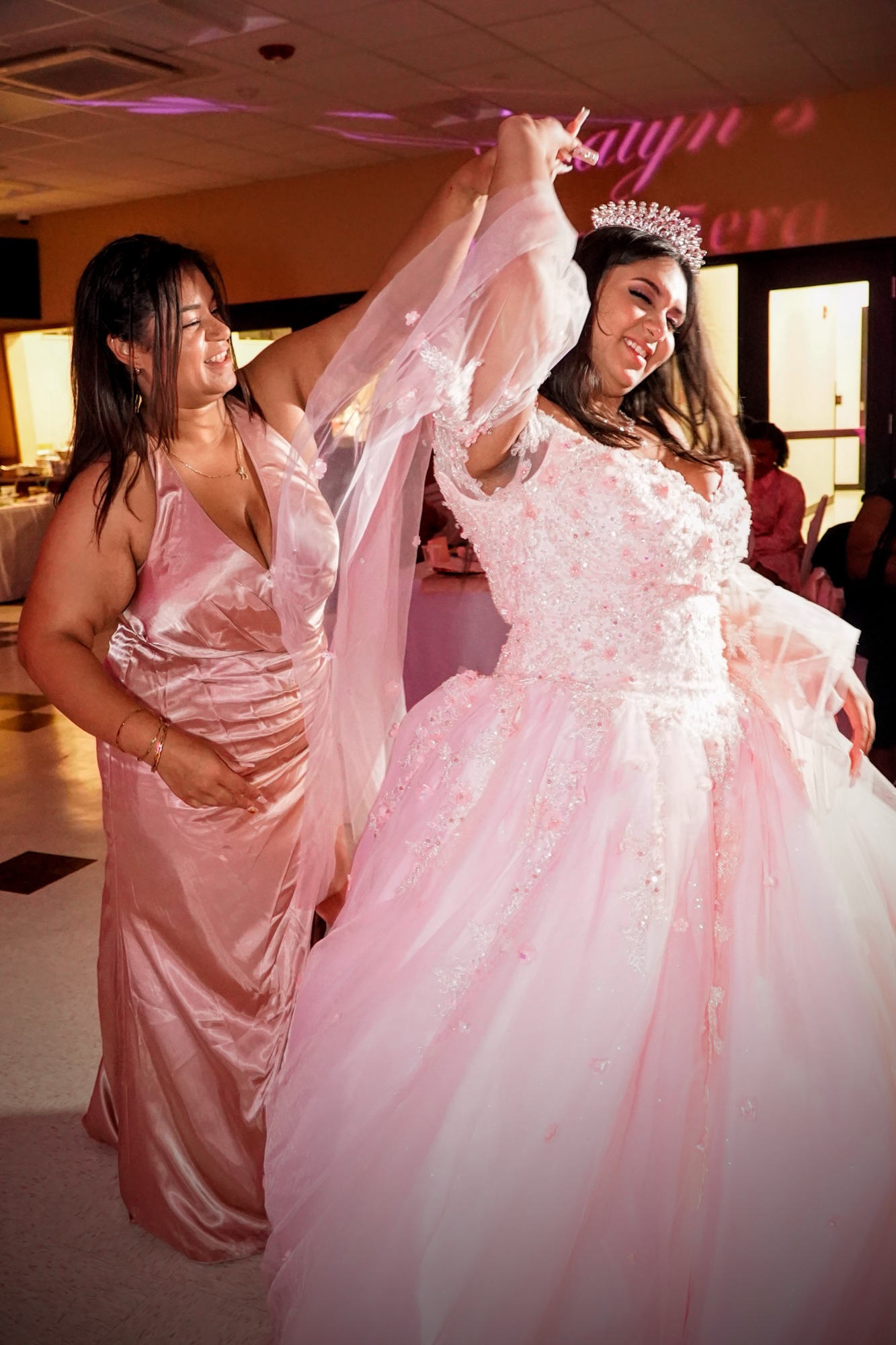 Celebration, adjusting a gown